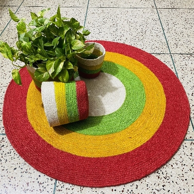 Picture of Jute Rugs/ Mat, Plant Basket