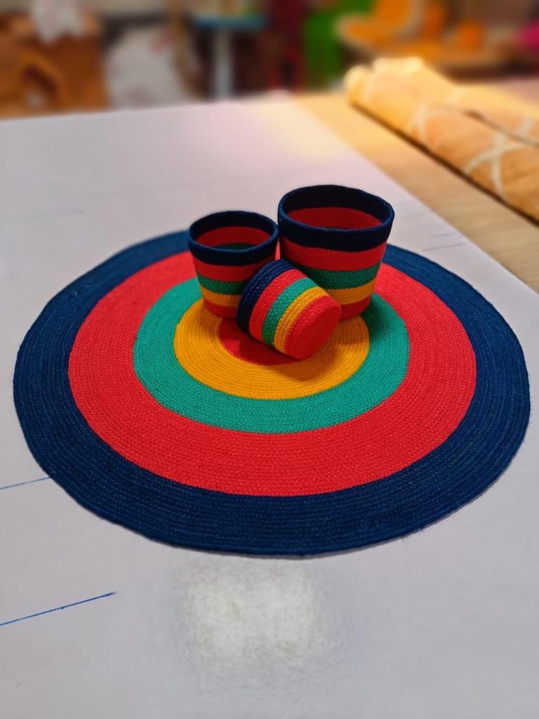 Picture of 1 Jute Rugs/ Mat + 3 Plant Basket