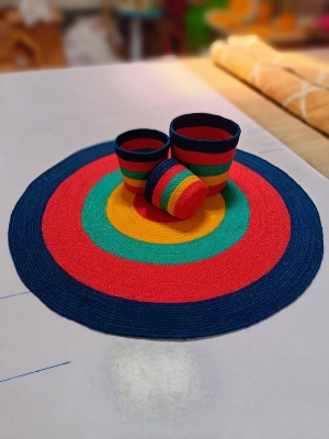 Picture of 1 Jute Rugs/ Mat + 3 Plant Basket