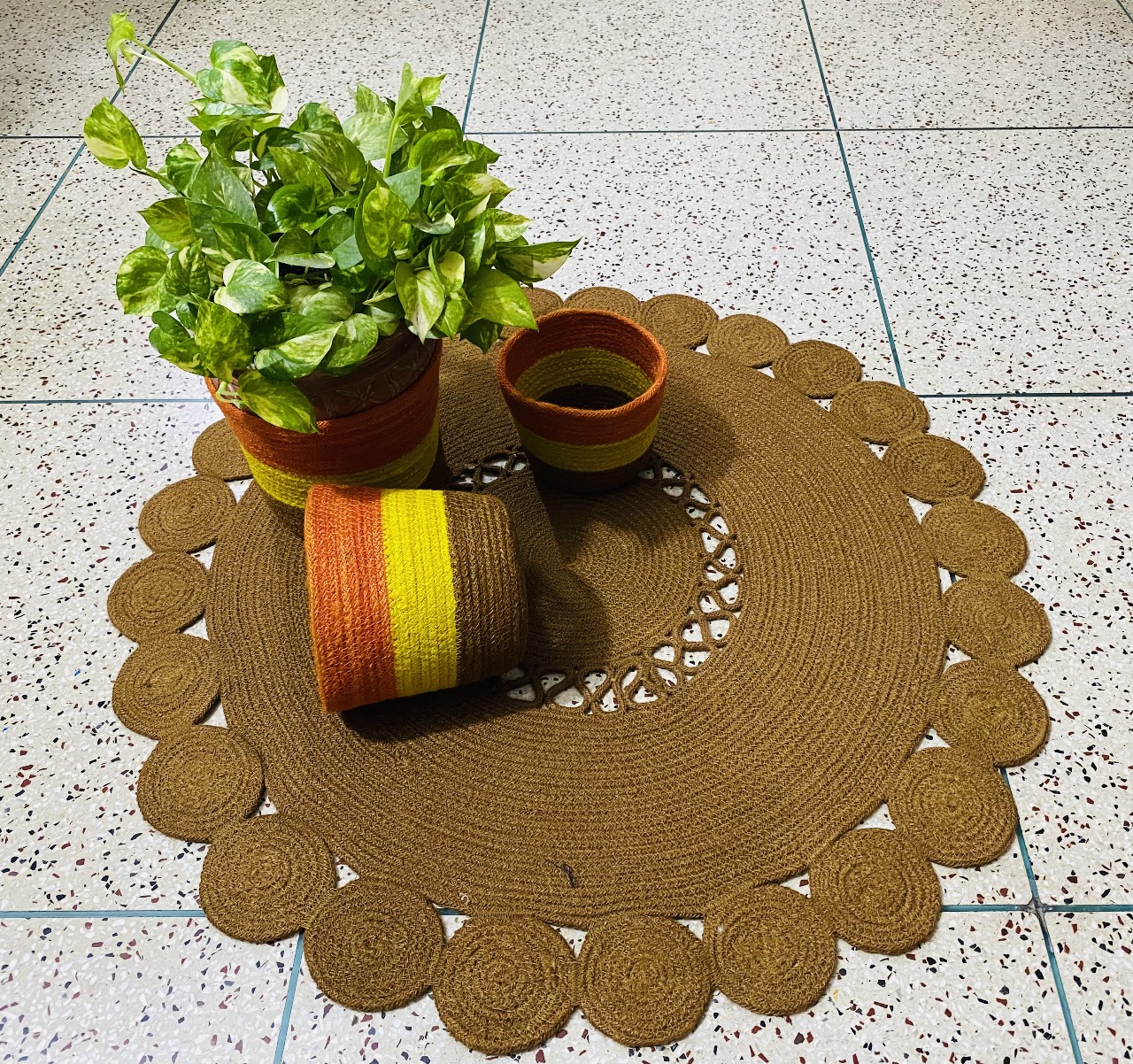 Picture of Jute Rugs/ Mat, Plant Basket