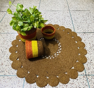 Picture of Jute Rugs/ Mat, Plant Basket