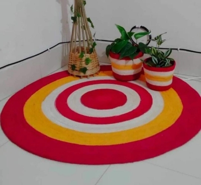 Picture of 3ft Floor mat jute rug + 3 pieces Basket  (4 peace set)