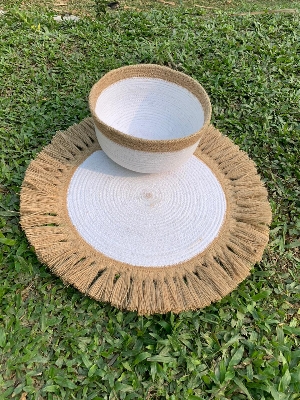 Picture of Cotton Jute Placemats &  Cotton Jute  Pot 2p set