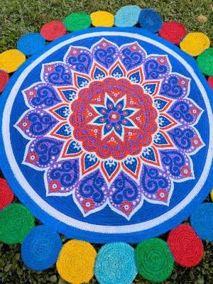 Picture of Jute & Cottom Print Chaka Mat/Rugs