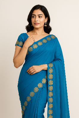 Picture of Women's Fashionable Half Silk Saree