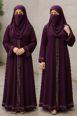 Picture of Dubai Cherry Koti Burqa with Hijab