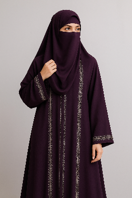 Picture of Dubai Cherry Koti Burqa with Hijab