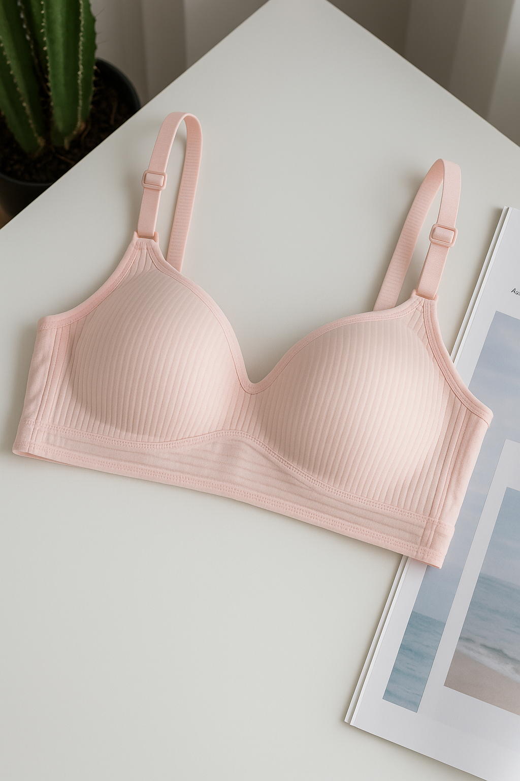 Picture of Comfortable and Breathable Padded Push Up Bra for Women Pink