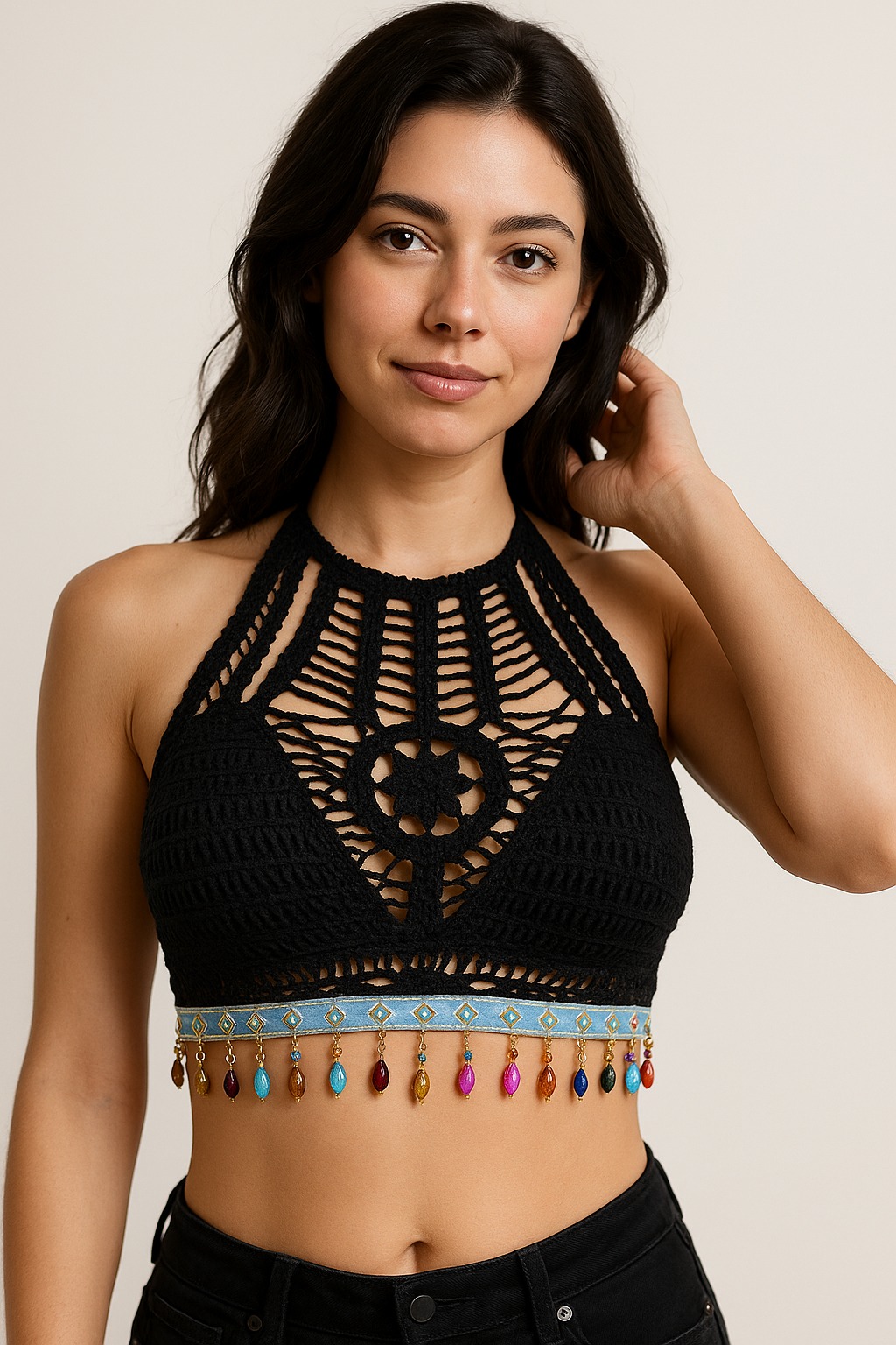 Picture of trendy beach wear fashionable tops stylish tops