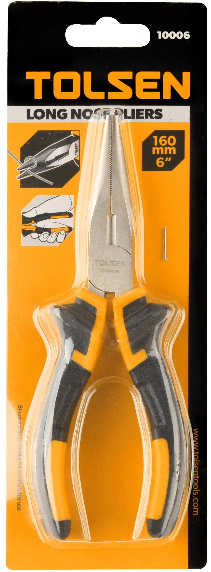 Picture of TOLSEN 6" Long Nose Pliers (160mm) TPR Handle 10006 - Kings Trading