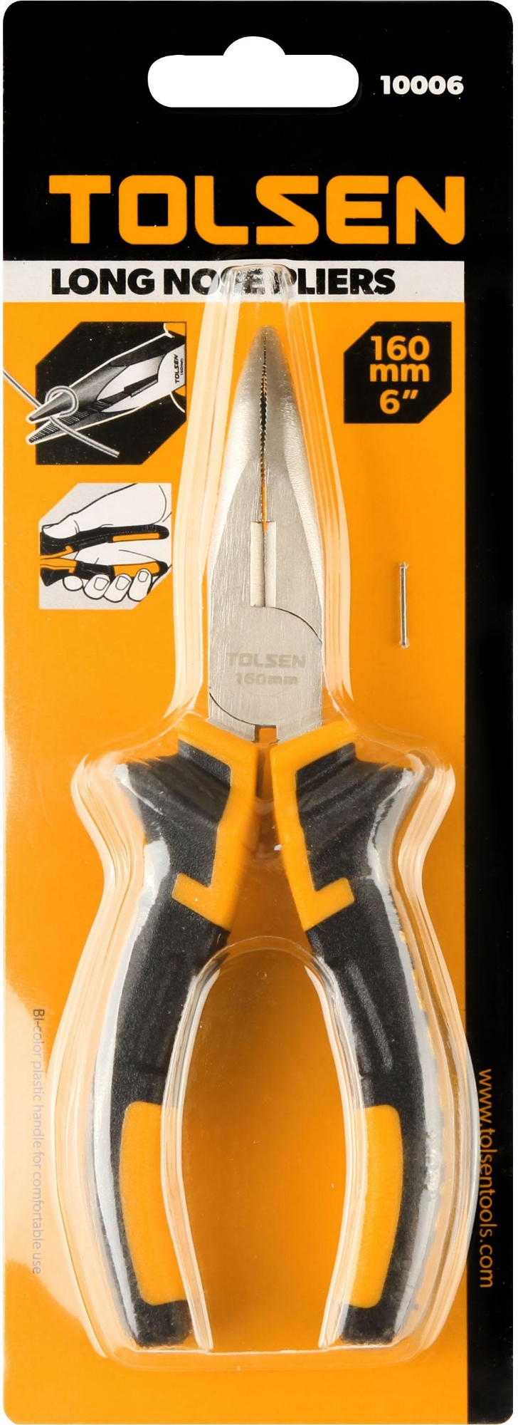 Picture of TOLSEN 6" Bent Nose Pliers (160mm) TPR Handle 10008 - Kings Trading