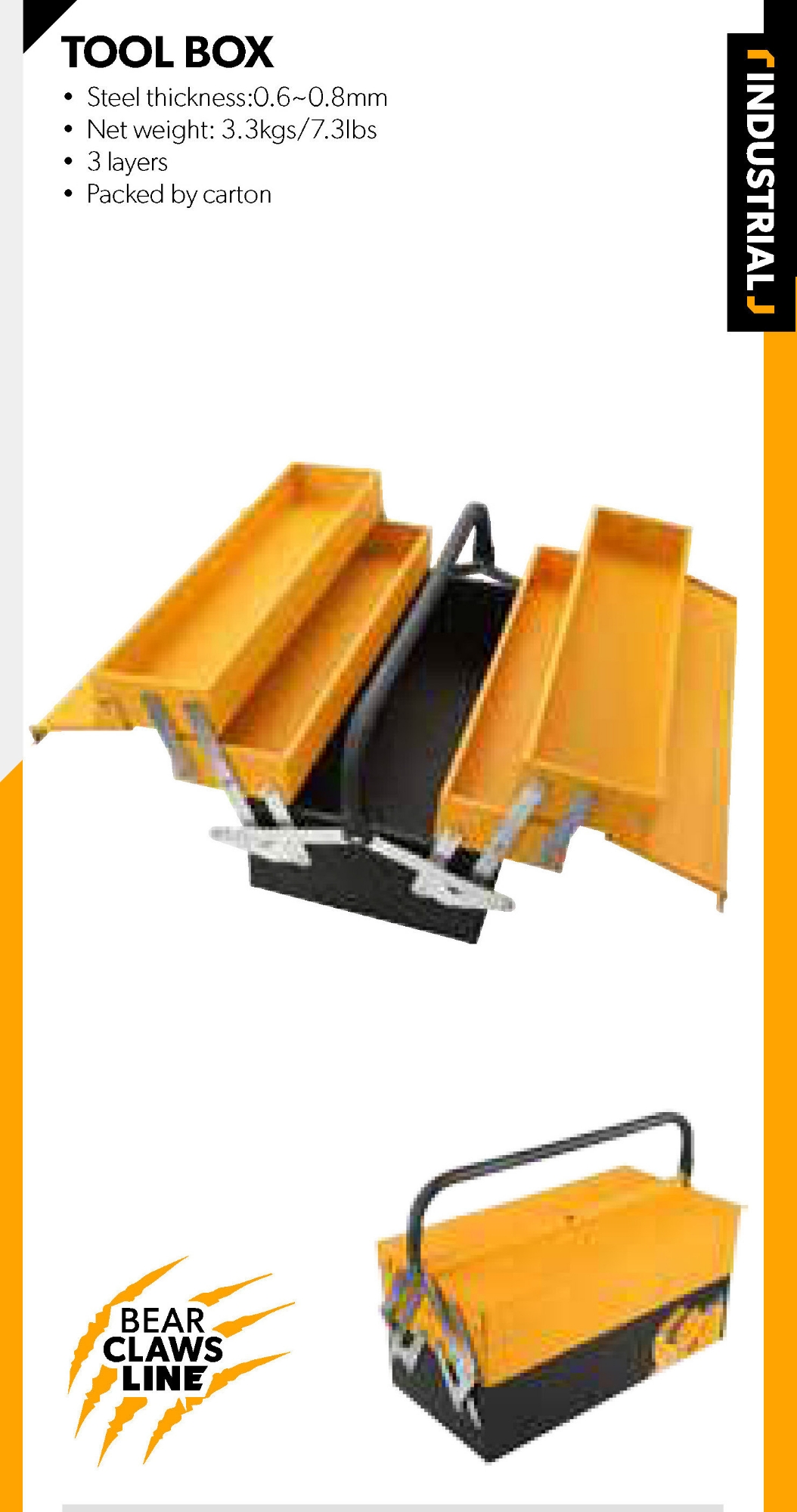 Picture of TOLSEN 3 Layer Heavy Duty Steel Tool Box 80211 - Kings Trading