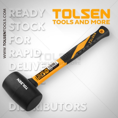 Picture of TOLSEN Rubber Mallet 225g Fiberglass Rubberized Handle Grip Model: 25033