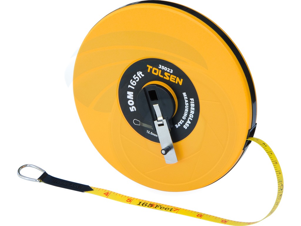 Picture of TOLSEN 50M 165FT Constriction Imperial Metric Fiberglass Measuring Tape Reel / 35023 - Kings Trading