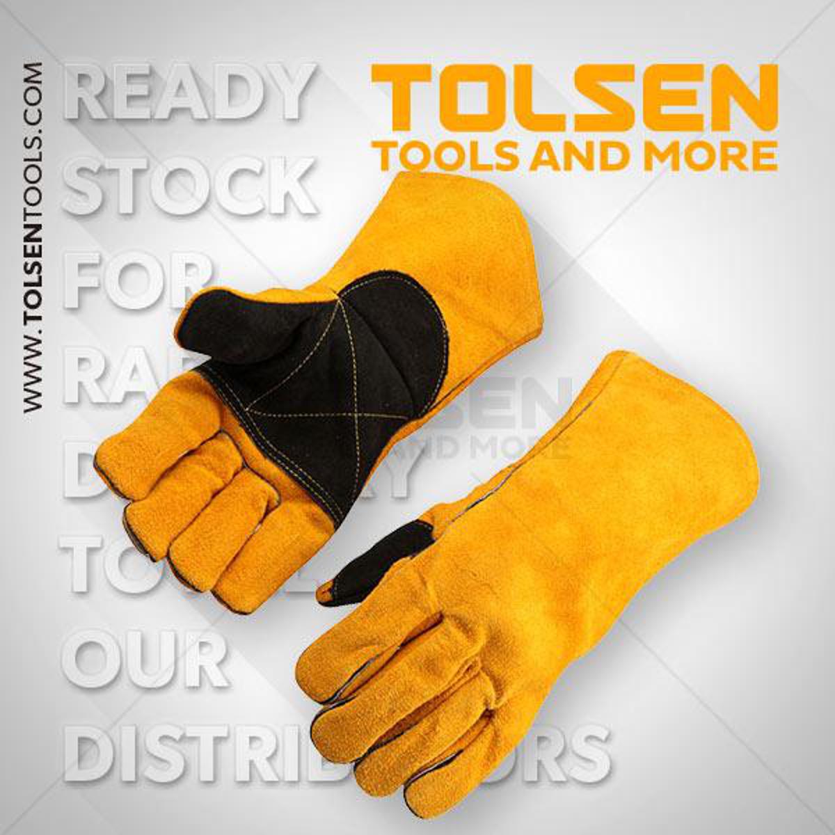 Picture of Tolsen Cow Split Leather Welding Gloves (Size 14) 45026 - 01 Pair