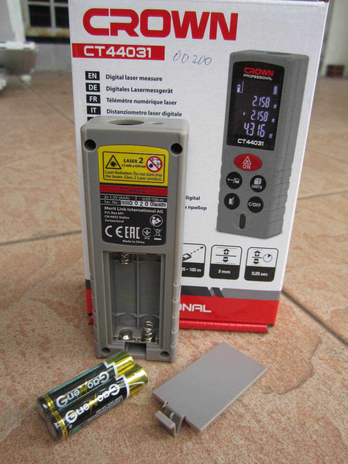 Picture of CROWN 100M Digital LASER Distance Measure Meter 325ft Digital Laser Measure CT44031 - Kings Trading