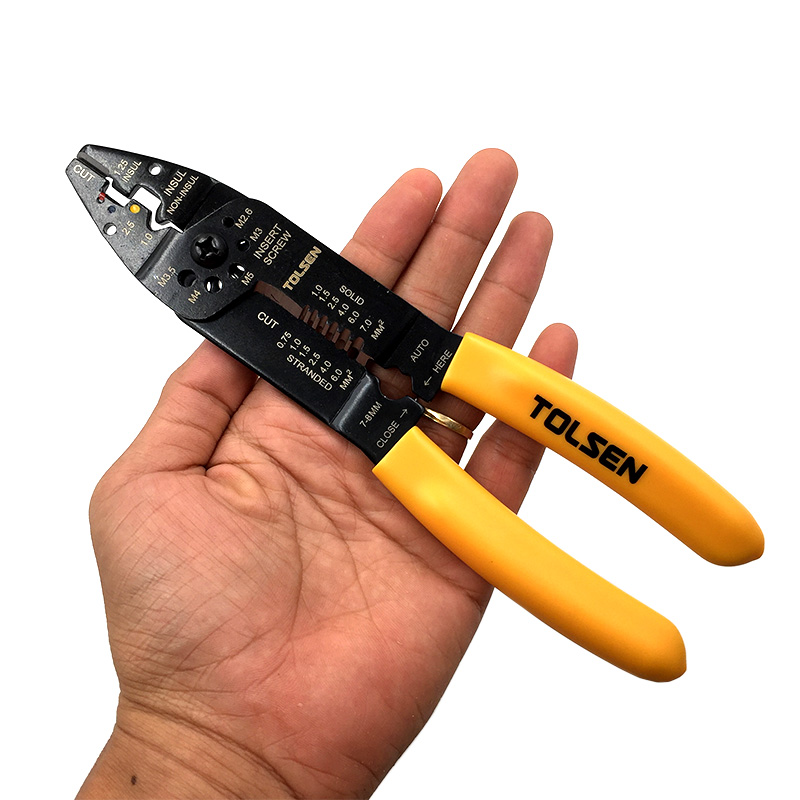 Picture of Tolsen Industrial Wire Stripping And Crimping Pliers (215mm, 8.5") 38052