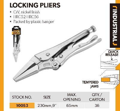 Picture of TOLSEN 9" Long Needle Nose Locking Clamp Pliers 10053  - Kings Trading