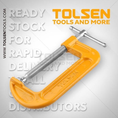 Picture of TOLSEN 8" G-Clamp, C Clamp 200mm Zinc plated thread bar 10115 - Kings Trading