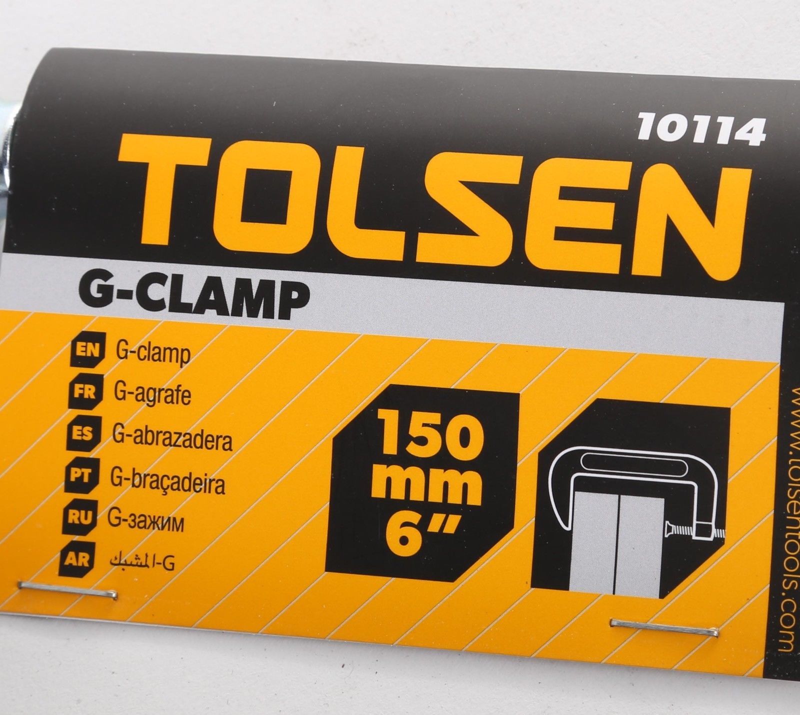 Picture of TOLSEN 6" G-Clamp, C Clamp 150mm Zinc plated thread bar 10114 - Kings Trading