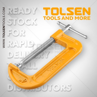 Picture of TOLSEN 3" G-Clamp, C Clamp 75mm Zinc plated thread bar 10112 - Kings Trading