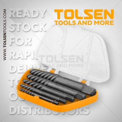 Picture of TOLSEN 5pcs Screw Extractor Set (Size: 1# , 2#, 3#, 4#, 5#)  Industrial Model: 33505