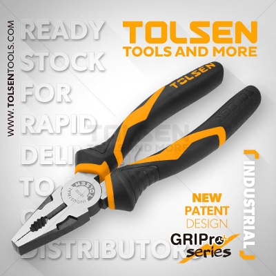 Picture of TOLSEN 6" Combination Pliers (160mm) Industrial Gripro Series 10015 - Kings Trading