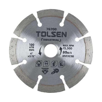 Picture of TOLSEN Universal Diamond Cutting Disc (100×16.0mm 4"x5/8") Industrial Grade 76700 Tile Cutting - Kings Trading
