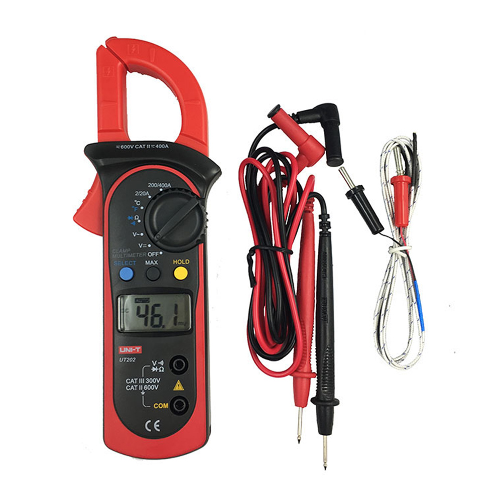 Picture of UNI-T UNI-T UT202 AC 400A Digital Clamp Meter, AC/DC Voltage Detector Digital Hold Full Symbol Display Diode Test Temperature Test Auto Shutdown Function  - Kings Trading