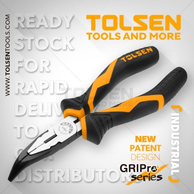 Picture of TOLSEN 6" Bent Nose Pliers Industrial Gripro Series 10023 - Kings Trading