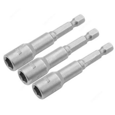 Picture of TOLSEN 3Pcs Magnetic Nut Socket Set (8mm x 65mm) Tek Screw Bits 77843 - Kings Trading