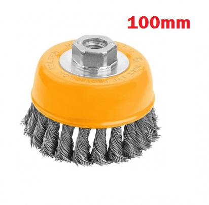 Picture of TOLSEN 4" Cup Twist Wire Brush with Nut (100mm-M14)  Industrial quality 77509 - Kings Trading