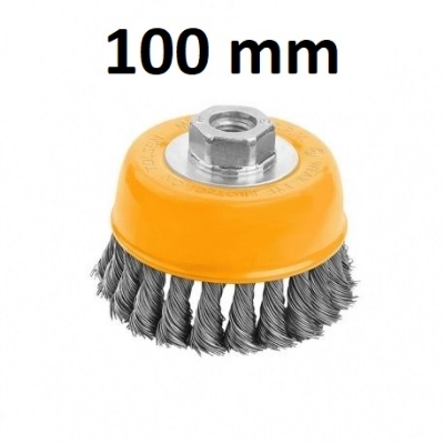 Picture of TOLSEN 4" Cup Twist Wire Brush with Nut (100mm-M14)  Industrial quality 77509 - Kings Trading