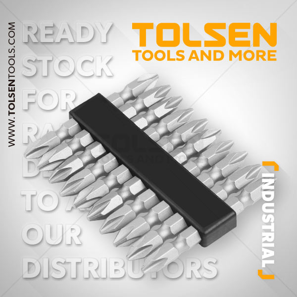 Picture of TOLSEN 10 Pcs Double End Screwdriver Bits Set (PH2/PH2x65mm) Industrial Quality with Magnet 20360 - Kings Trading