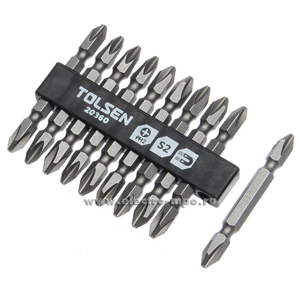 Picture of TOLSEN 10 Pcs Double End Screwdriver Bits Set (PH2/PH2x65mm) Industrial Quality with Magnet 20360 - Kings Trading