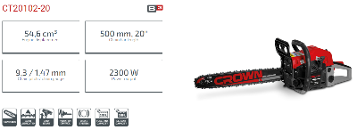 Picture of CROWN Gasoline Chain Saw 22 " Chain bar Engine Capacity 55 CC / CT20102 - Kings Trading