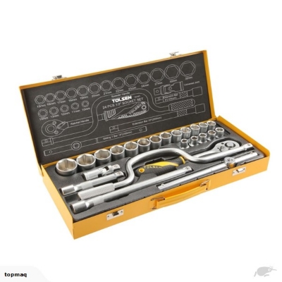 Picture of TOLSEN 24Pcs 1/2" Socket Set with Steel Case 15141 - Kings Trading