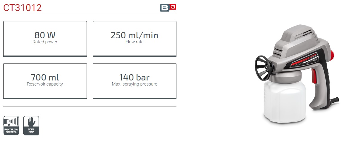 Picture of CROWN Electric Air Spray Gun / Painter 80W 700ml (No need Air Compressor) CT31012 - Kings Trading
