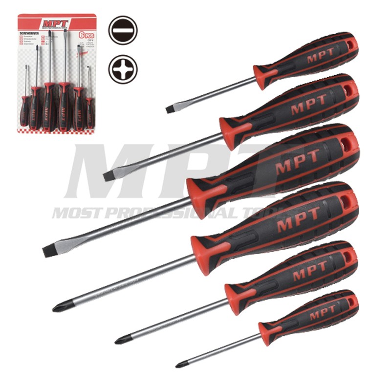 Picture of MPT 6 Pcs Non-Slip Magnetic CR-V Phillips and Slotted Screwdriver Set tool sets MHA01003