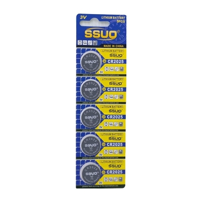 Picture of SSUO CR2025 3V Lithium Ion / Li-ion Button Cell Battery - 05 Pcs pack