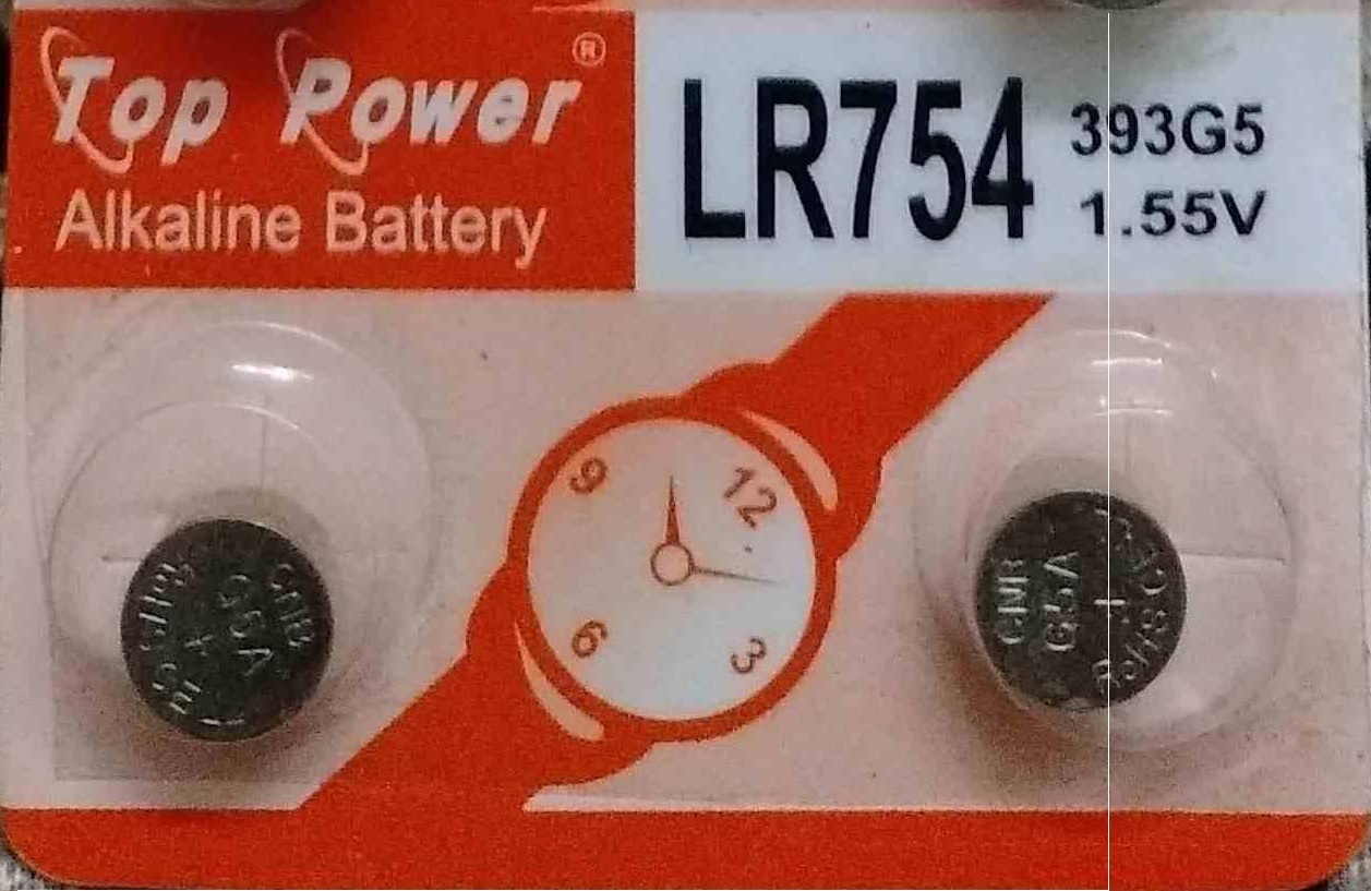 Picture of Top Power Watch Battery LR754 / 393G5 Alkaline Battery - 10 Pcs