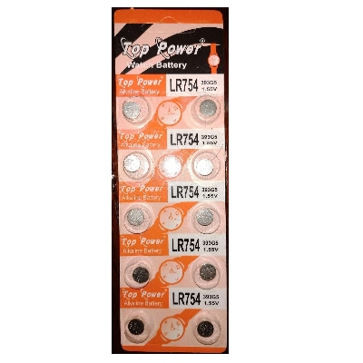 Picture of Top Power Watch Battery LR754 / 393G5 Alkaline Battery - 10 Pcs