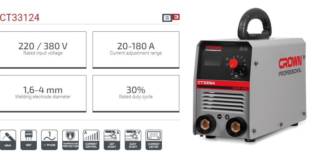 Picture of CROWN MMA Welding Machines (20-180A) MMA-315 with All Accessories Model: CT33124