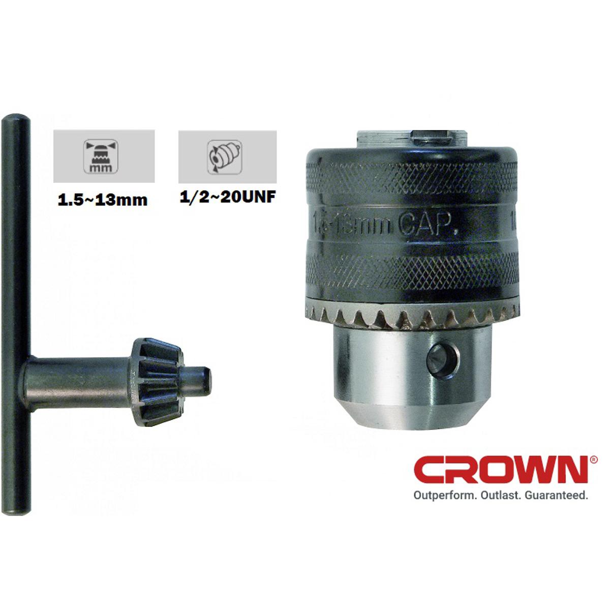 Picture of Crown 13mm Drill Chuck With key 13mm (1.5~13mm) 1/2-20UNF Model: CTDCP0003