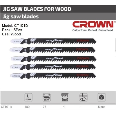 Picture of CROWN 5Pcs JIG SAW Blade Set For Wood CT101D - Kings Trading