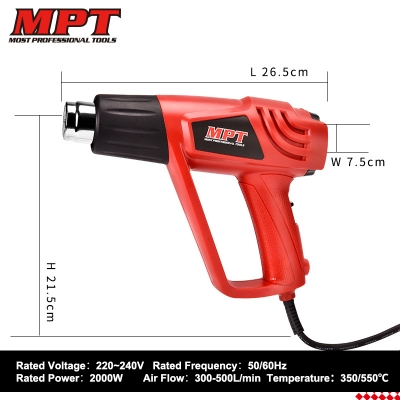 Picture of MPT Electric Heat / Hot Air 2000W 300-500L/min Model: MHG2003 - Kings Trading