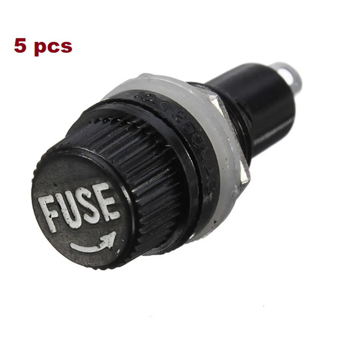 Picture of 5pcs Fuse Holder Case Chassis Panel Mount For 5x20mm Glass Tube Fuse