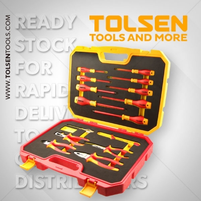 Picture of TOLSEN 15Pcs Insulated Hand Tools Set VDE 1000V  VDE/GS certificated Premium Series V82115 - Kings Trading