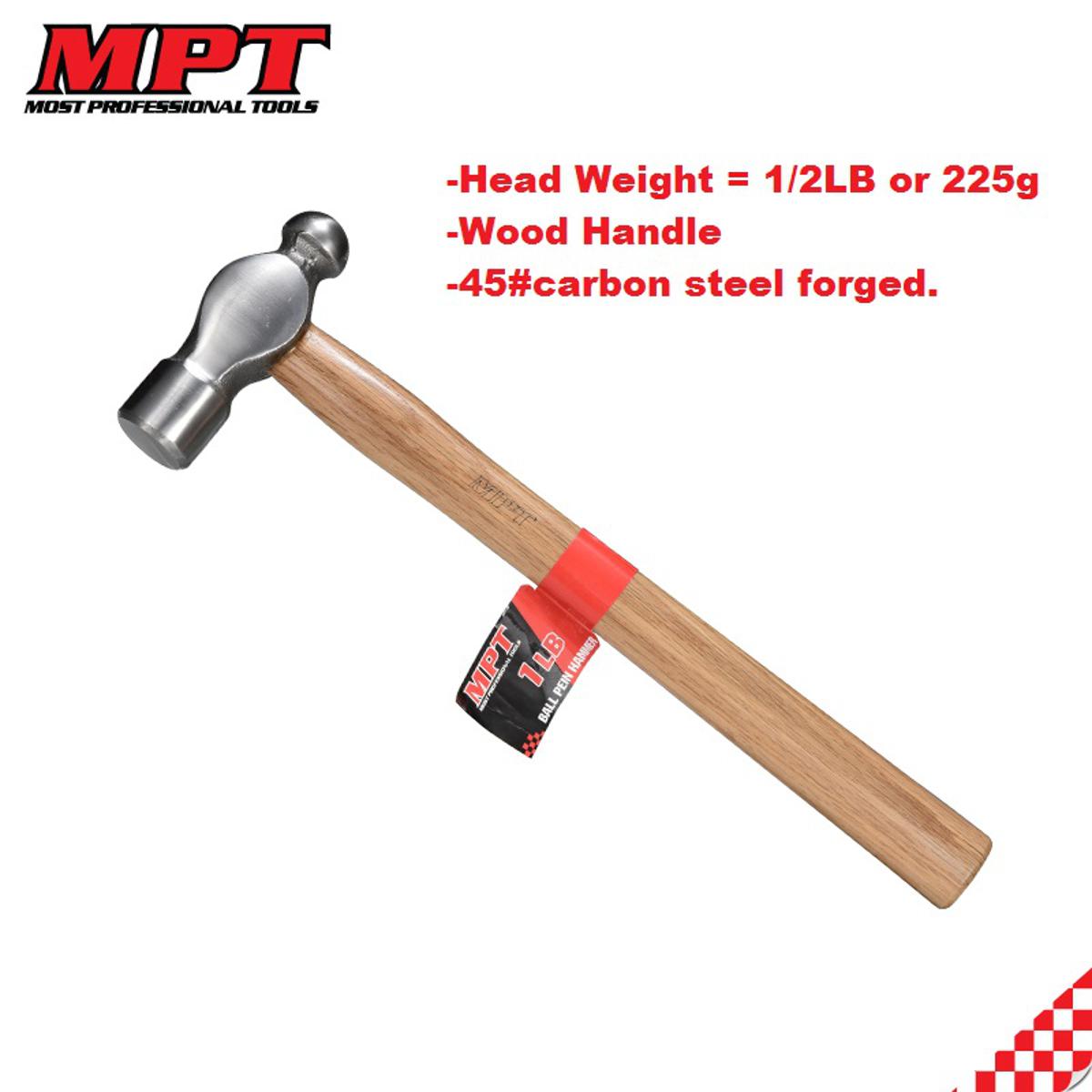Picture of MPT 225g Ball Pein Hammer Wood Handle MHD05001 - 1/2LB - Kings Trading