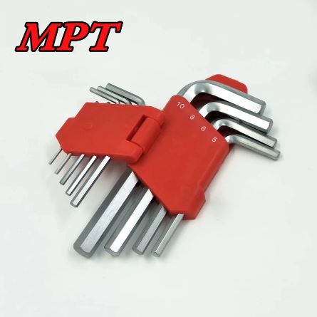 Picture of MPT 9Pcs Short Arm Hex Key Wrench Set  Allen Wrench Set Chrome Vanadium Steel  MHA02001-1 - Kings Trading